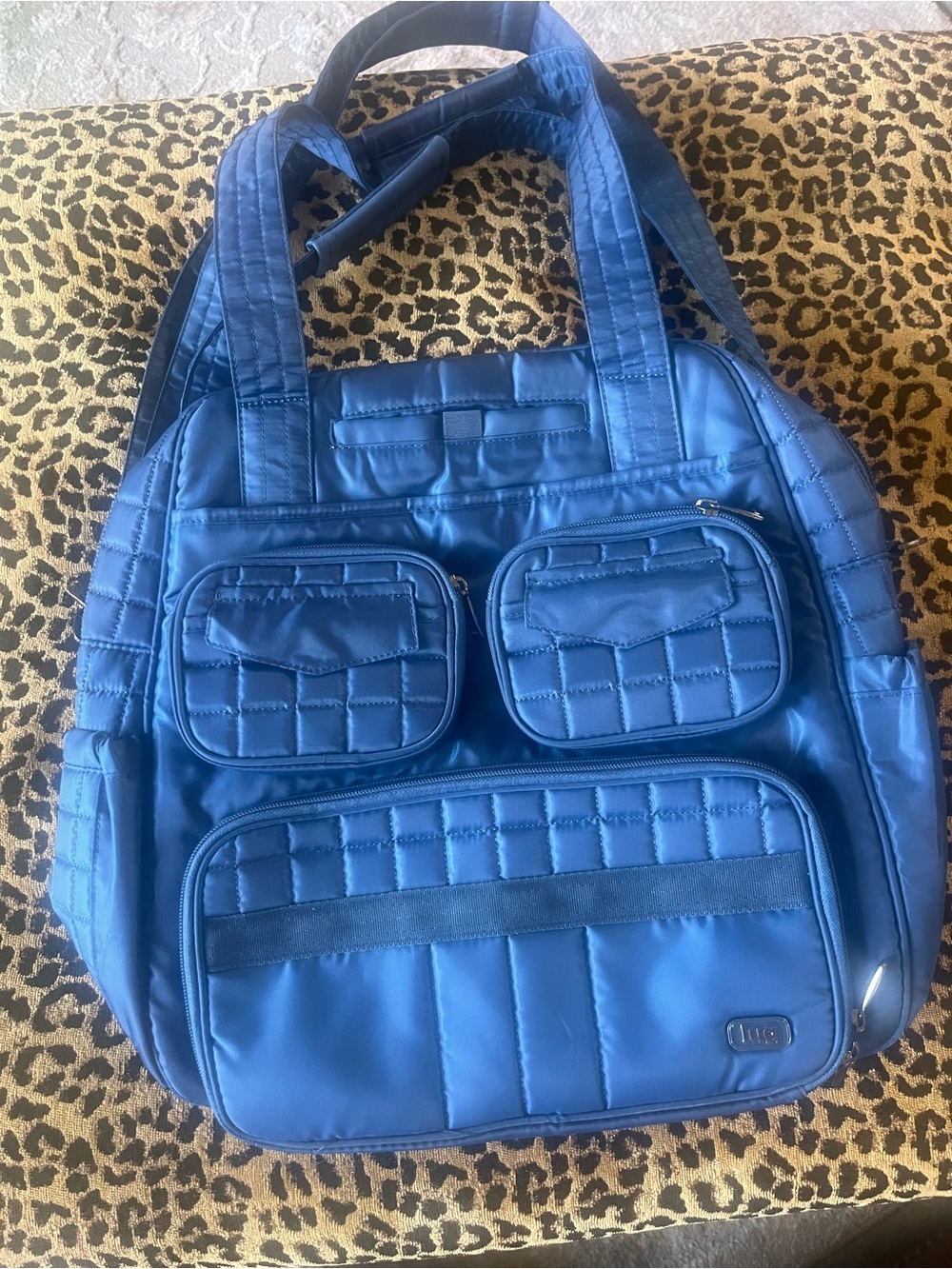 Lug Puddle Jumper Blue Quilted Nylon Travel Tote Carry-On Weekender Bag NWOT